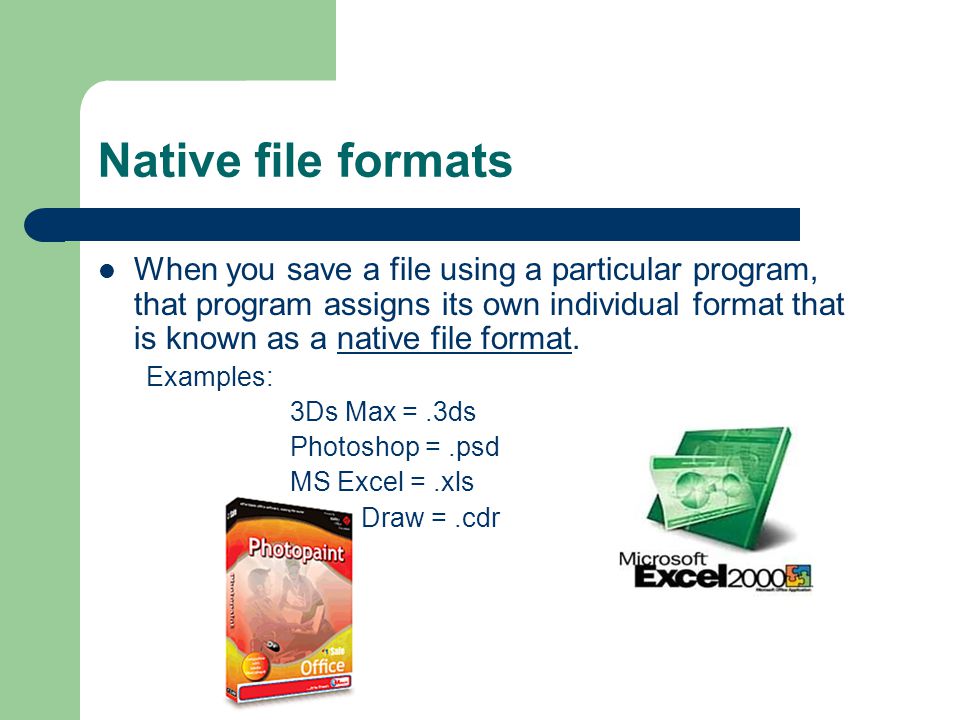 Native file formats