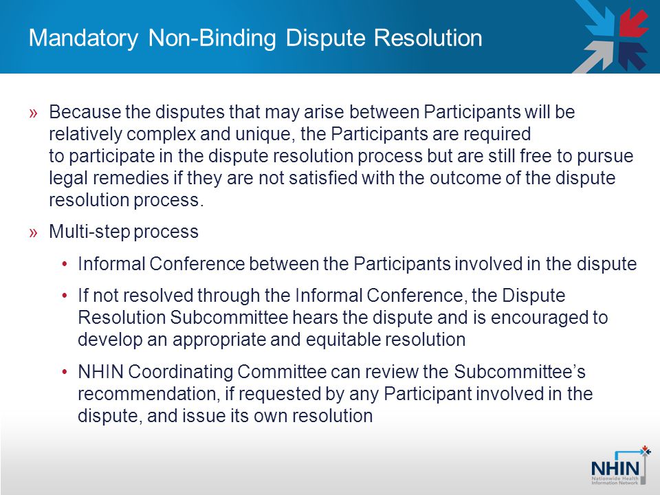Mandatory Non-Binding Dispute Resolution