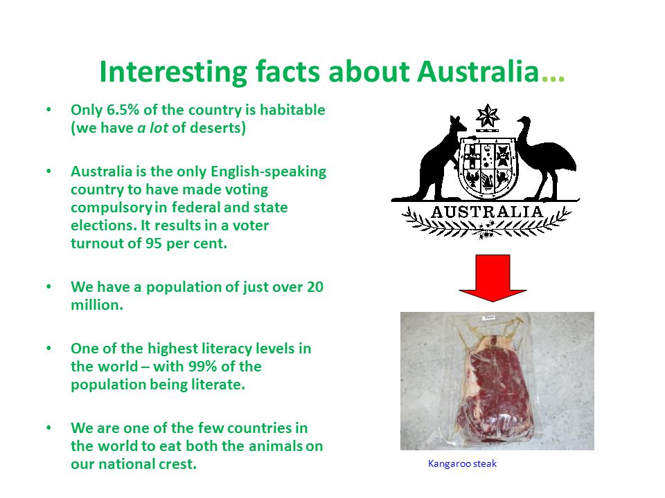 Interesting facts about Australia…