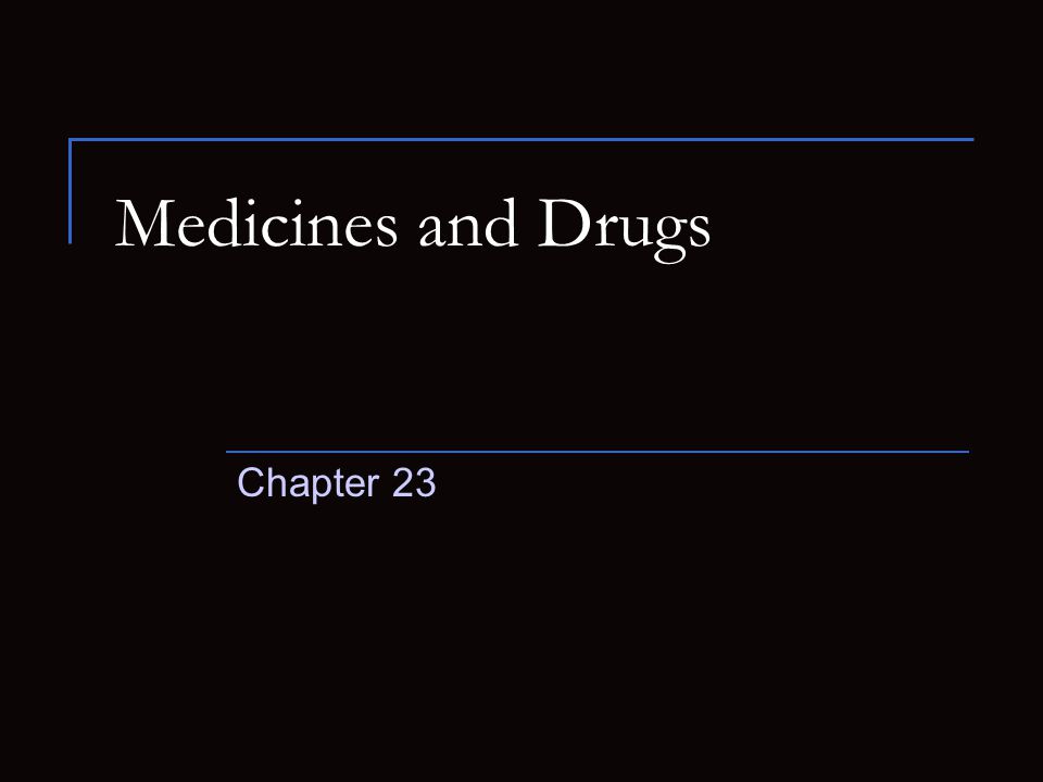 Medicines and Drugs Chapter 23
