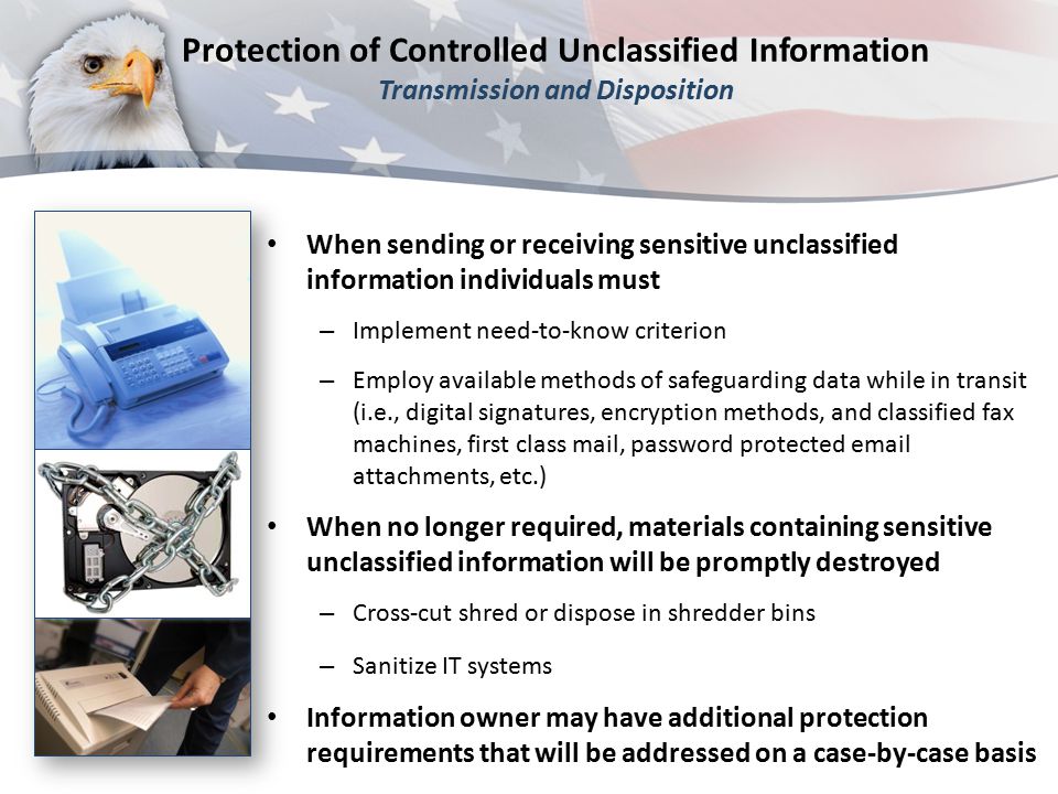 Protection of Controlled Unclassified Information Transmission and Disposition