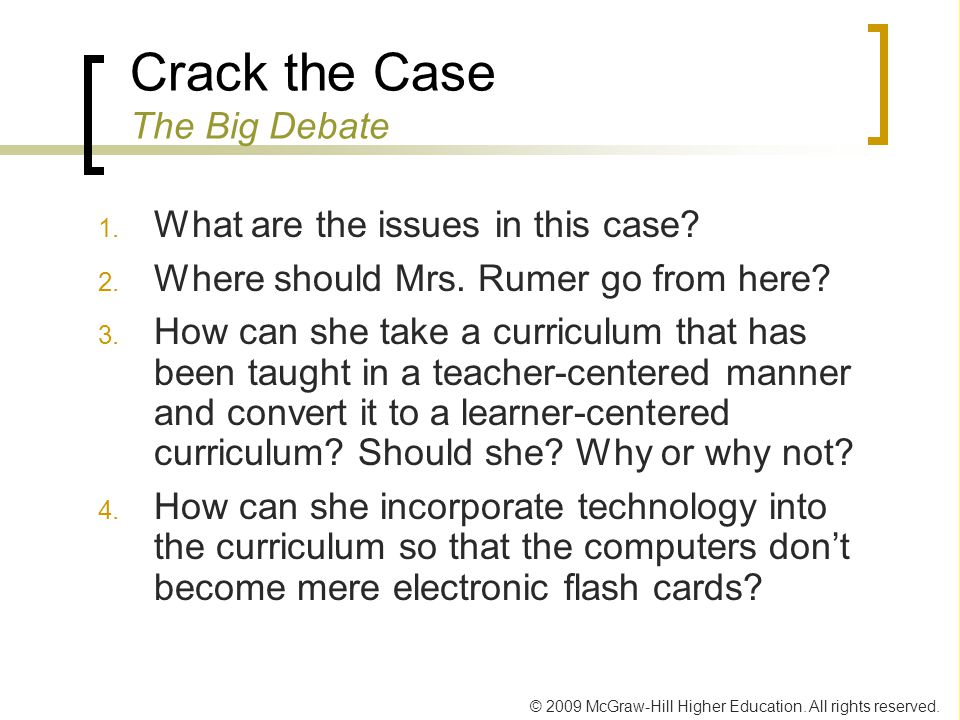 Crack the Case The Big Debate