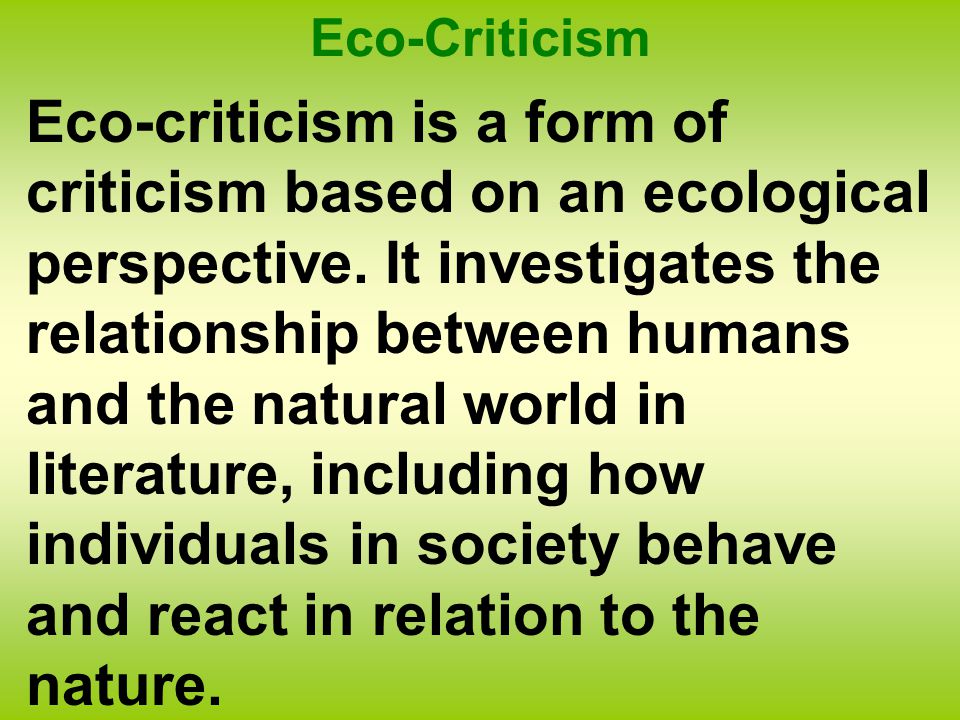 Eco-Criticism