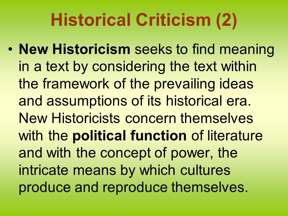 Historical Criticism (2)