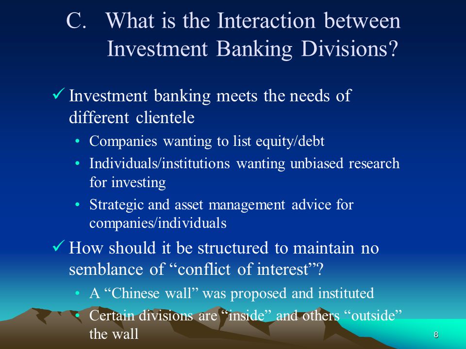 What is the Interaction between Investment Banking Divisions