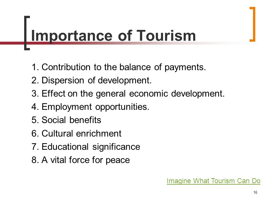 importance of tourism