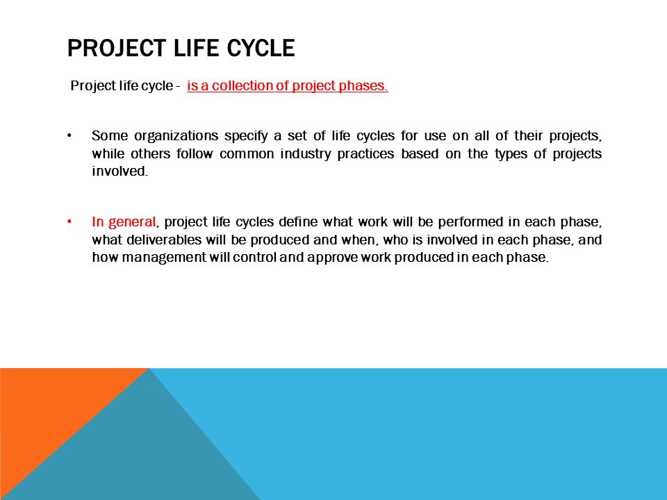 project phases and the life cycle ppt