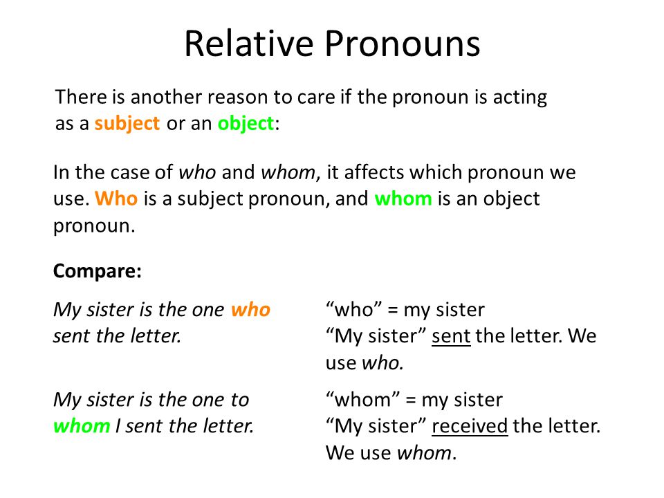Relative pronouns adverbs who