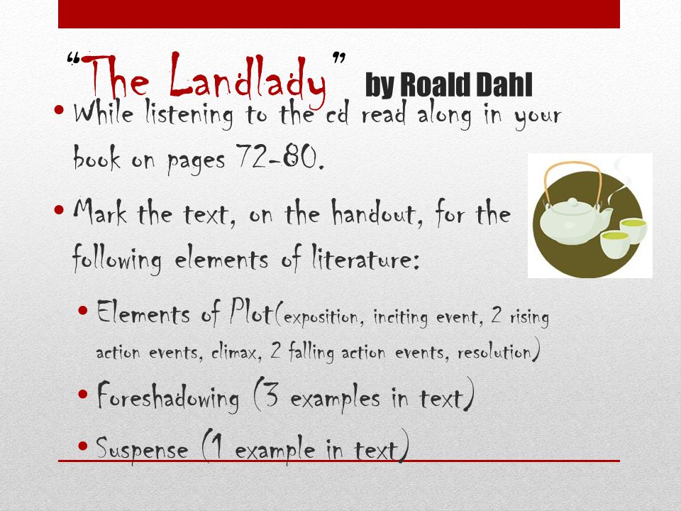 The Landlady by Roald Dahl