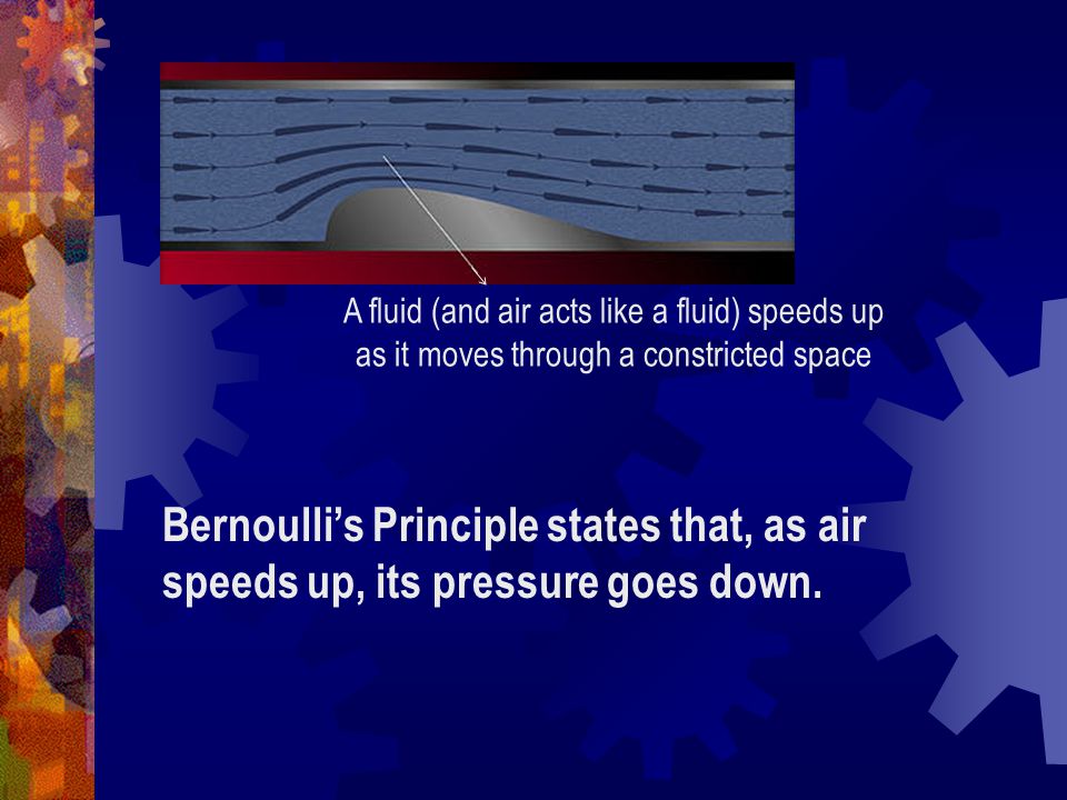 A fluid (and air acts like a fluid) speeds up as it moves through a constricted space