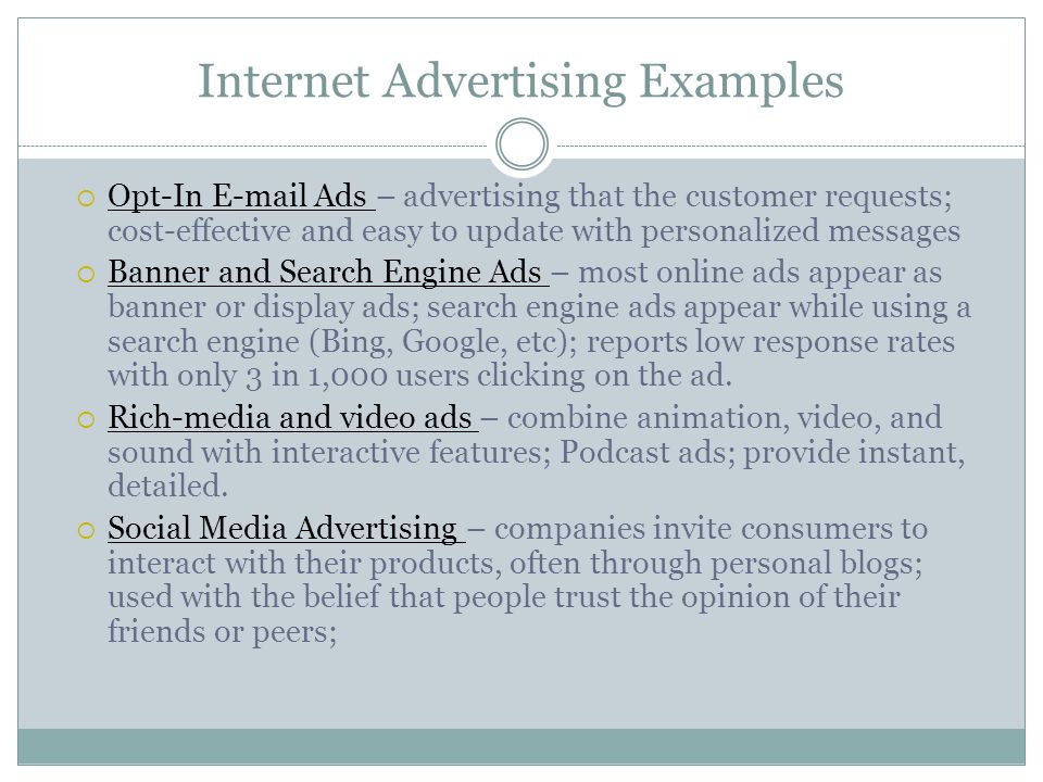 Internet Advertising Examples