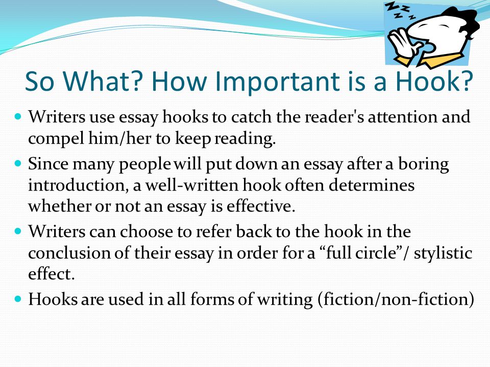 what is a hook when writing an essay