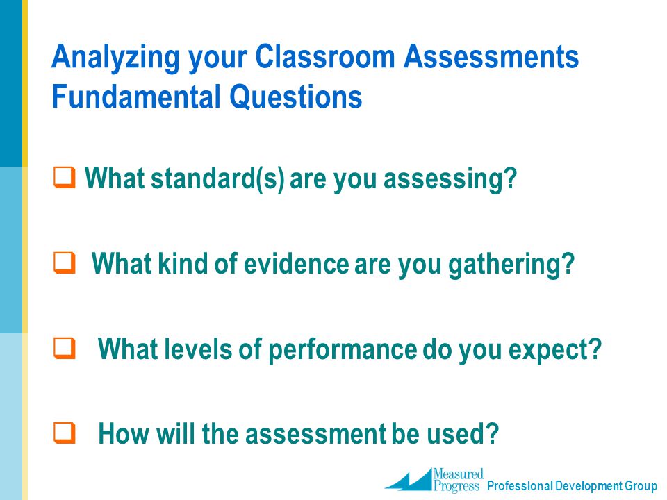 Analyzing your Classroom Assessments Fundamental Questions