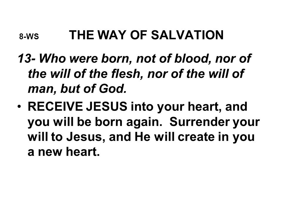 8-WS THE WAY OF SALVATION
