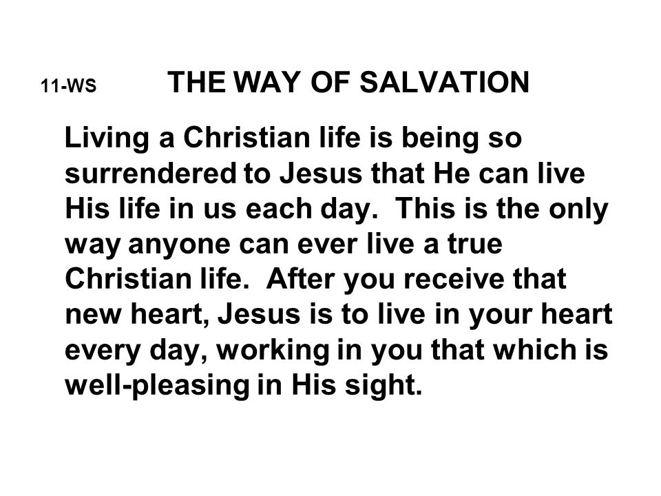 11-WS THE WAY OF SALVATION