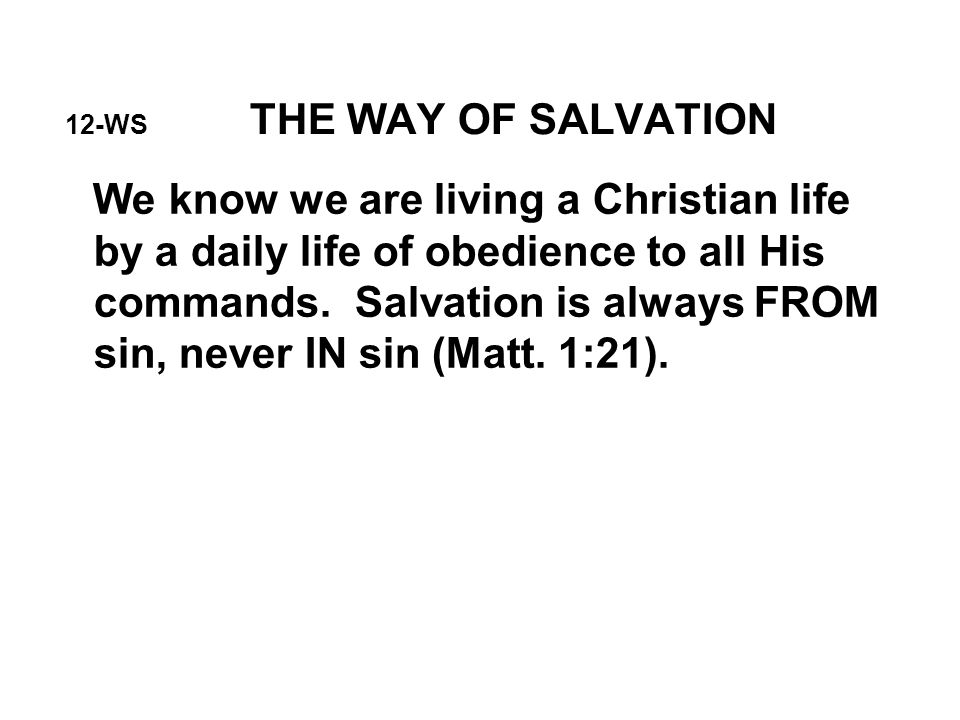 12-WS THE WAY OF SALVATION