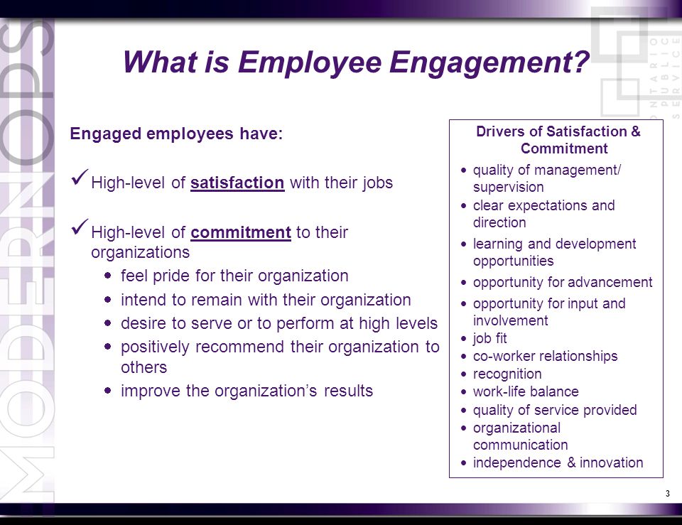 Overview Overview of Employee Engagement Concepts and Framework - ppt video  online download