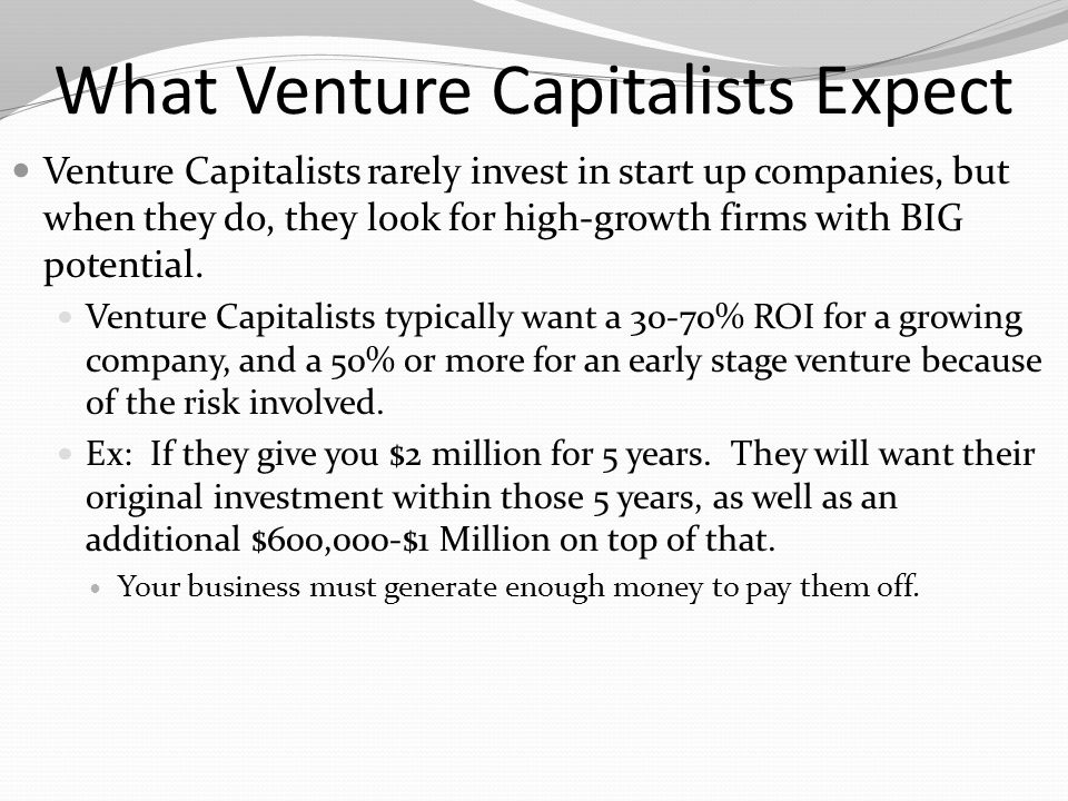 What Venture Capitalists Expect