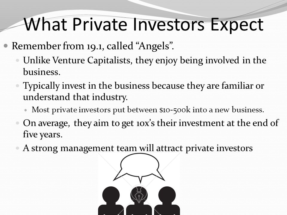 What Private Investors Expect