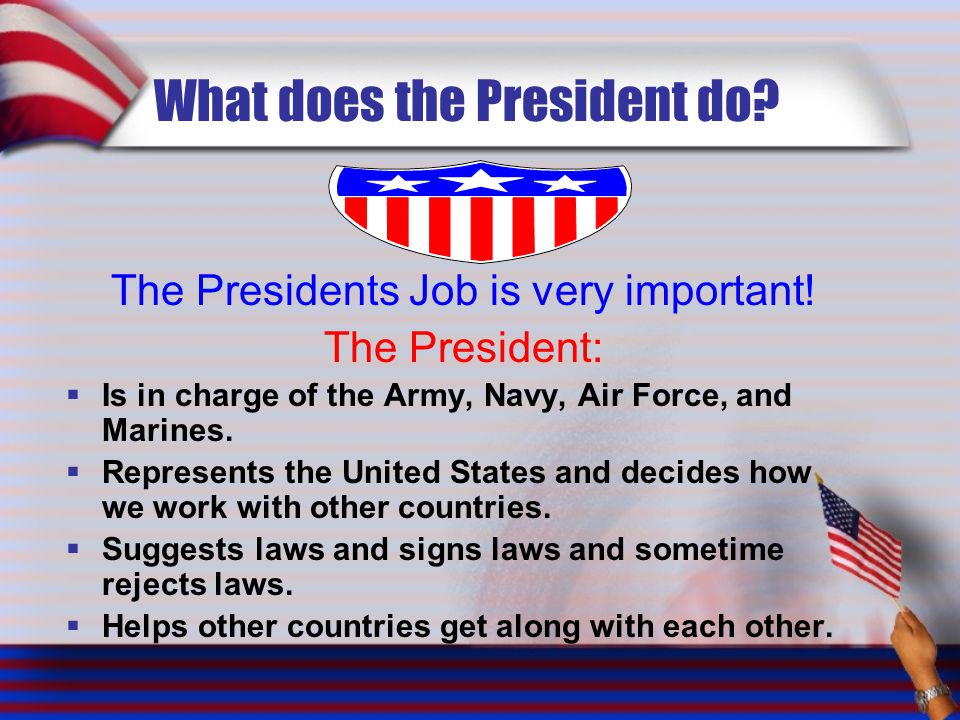 What does the President do