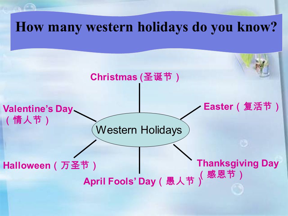 How many western holidays do you know