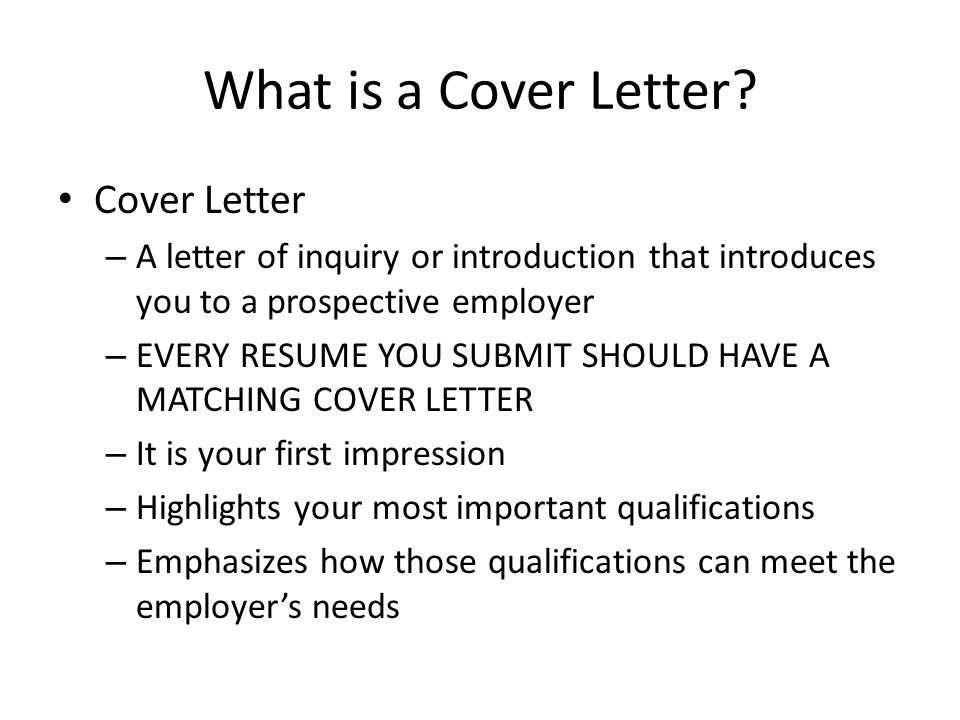 What is a Cover Letter Cover Letter