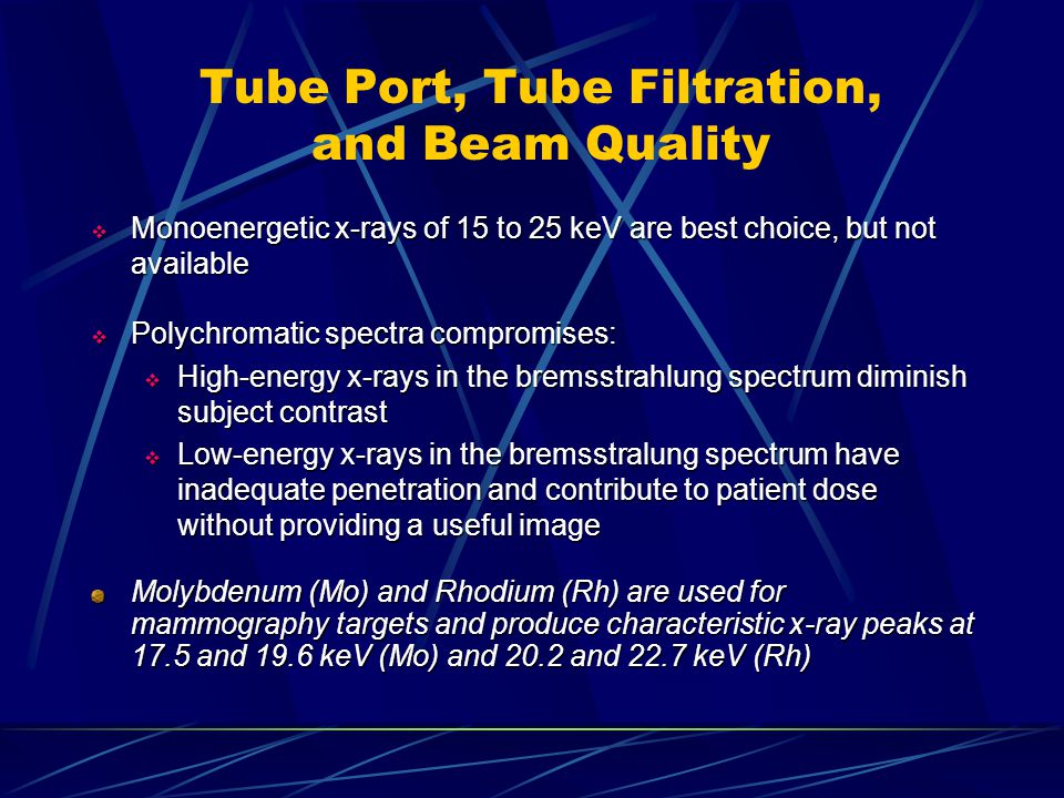 Tube Port, Tube Filtration, and Beam Quality