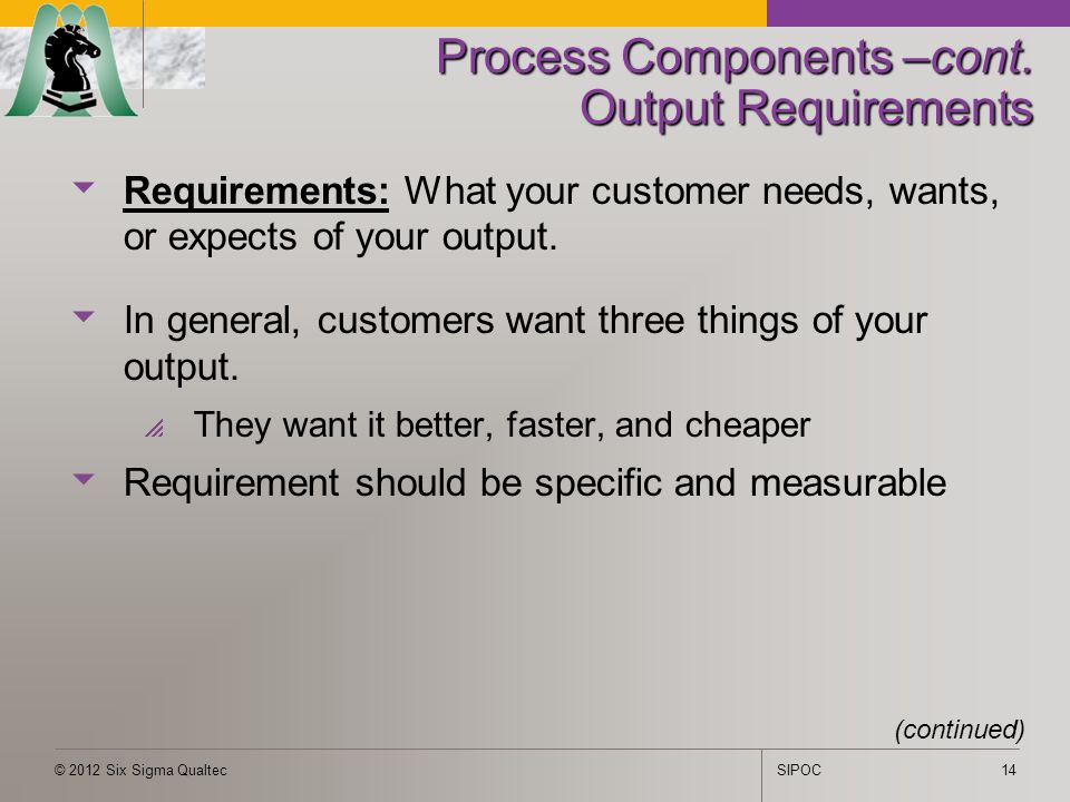 Process components. Generic customer specific requirements CCR. Generic customer specific requirements.