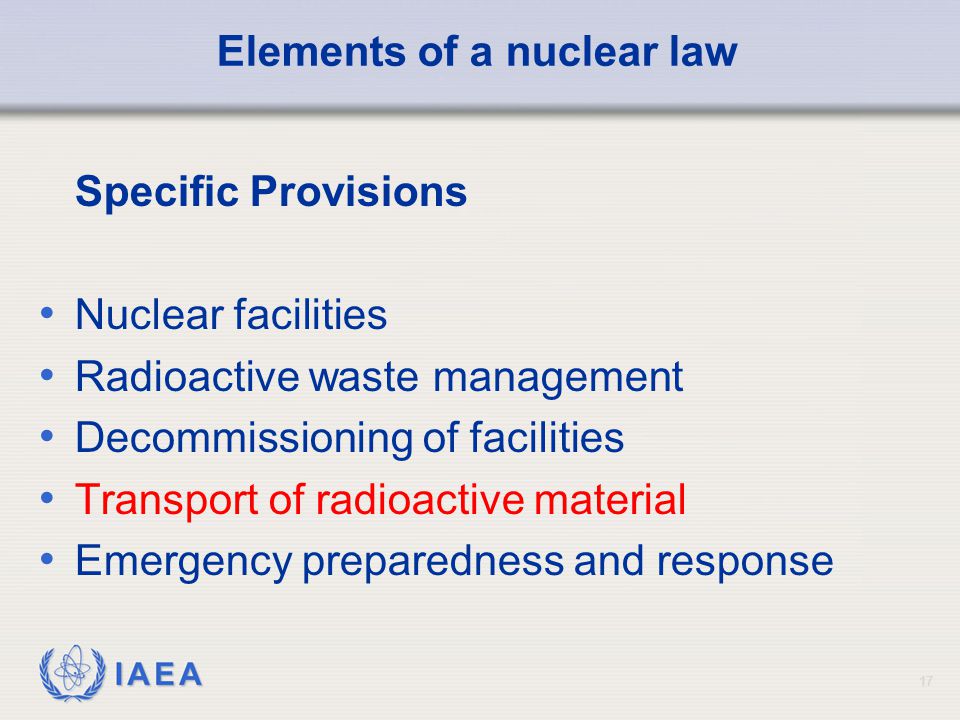 Elements of a nuclear law