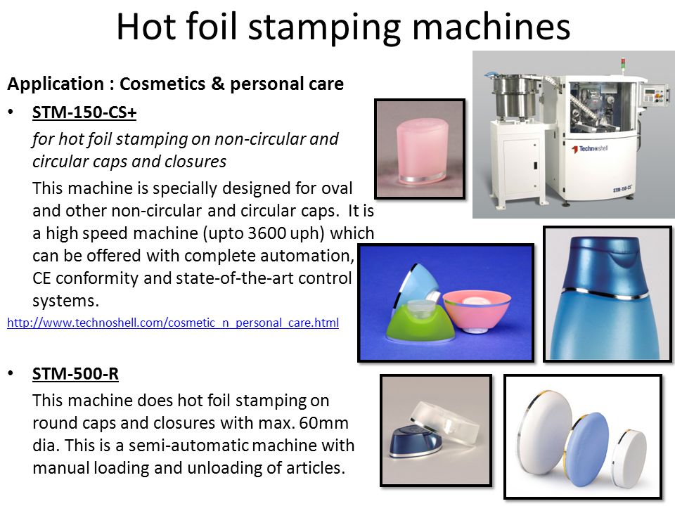 Hot foil stamping machines