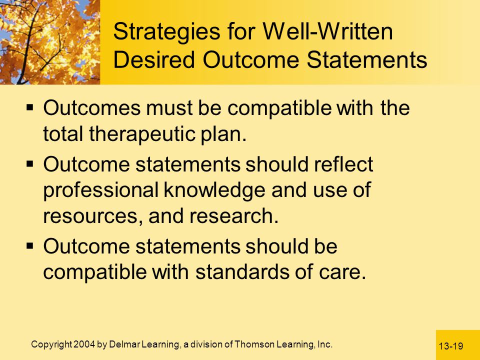 Strategies for Well-Written Desired Outcome Statements