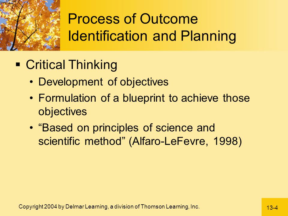 Process of Outcome Identification and Planning