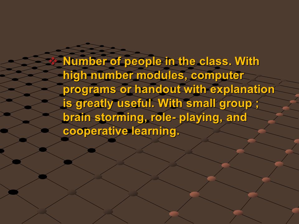Number of people in the class