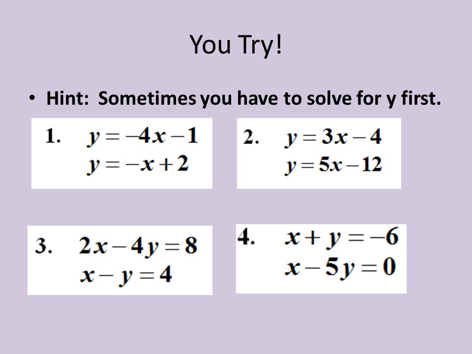 You Try! Hint: Sometimes you have to solve for y first.