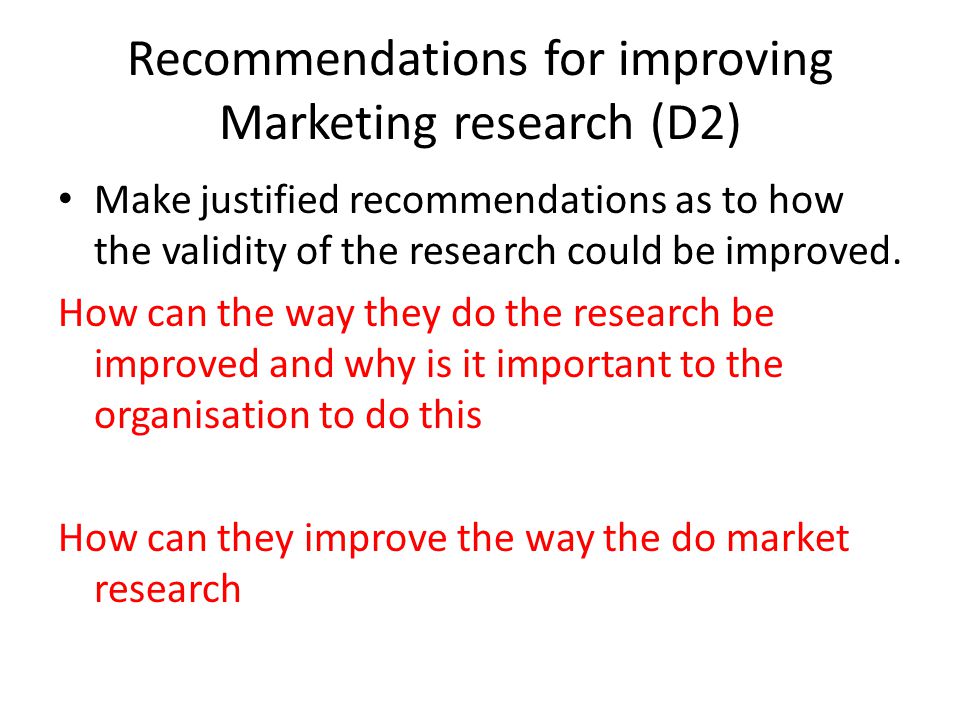market research recommendations