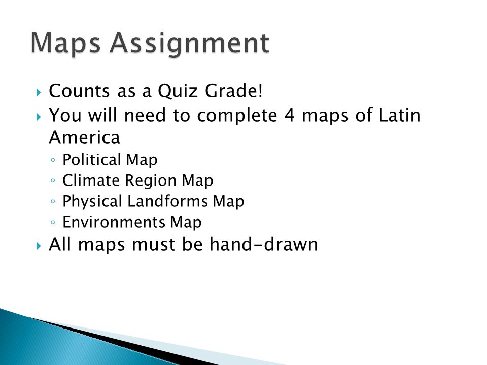 Maps Assignment Counts as a Quiz Grade!