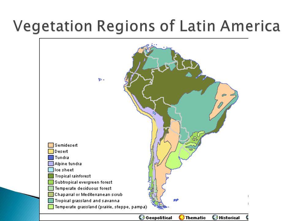 Vegetation Regions of Latin America