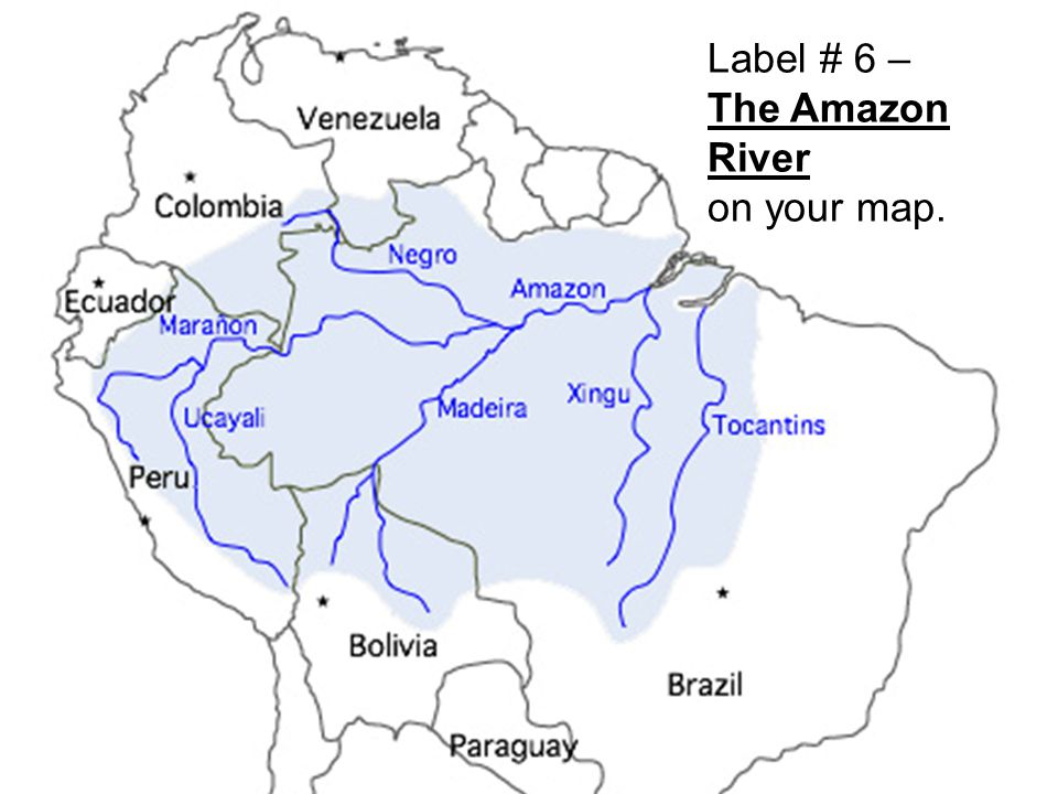 Labeled South America Map Amazon River Labeled South America Map Amazon River