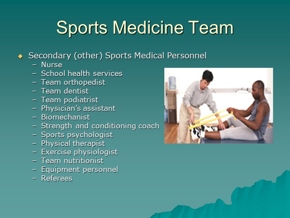 Sports Medicine Team Secondary (other) Sports Medical Personnel Nurse