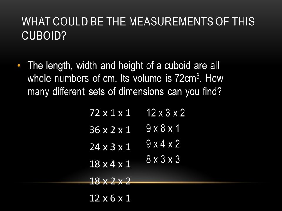What could be the measurements of this cuboid