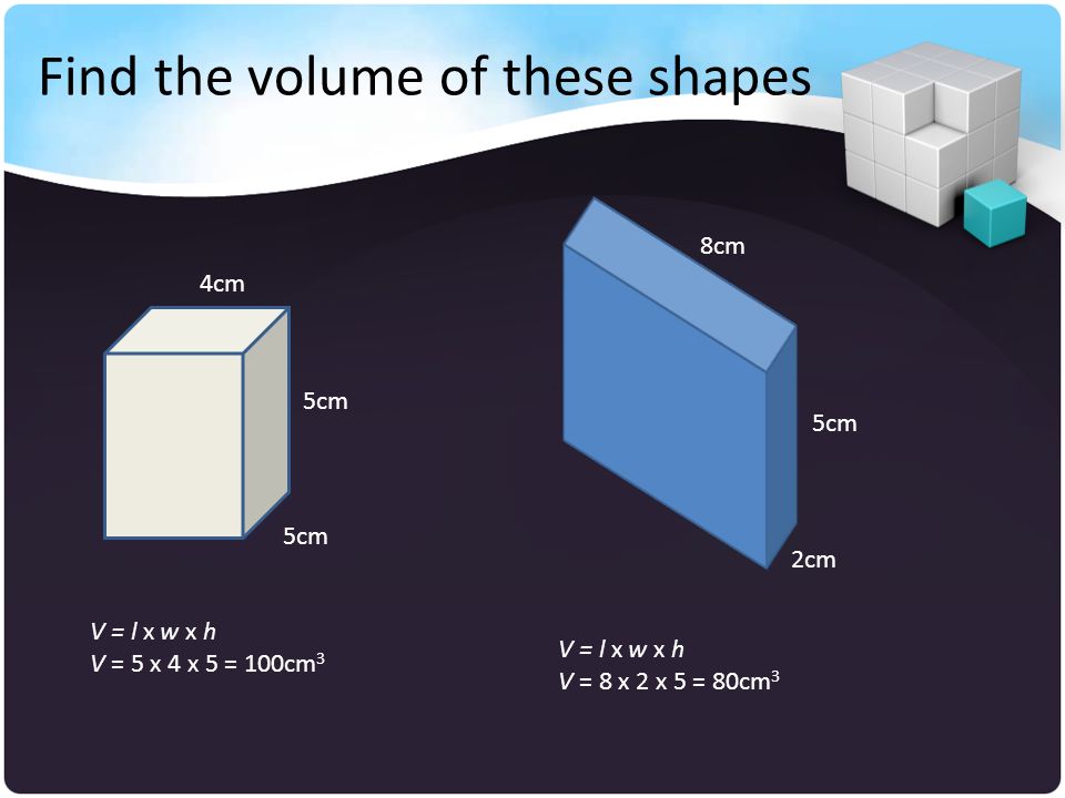 Find the volume of these shapes
