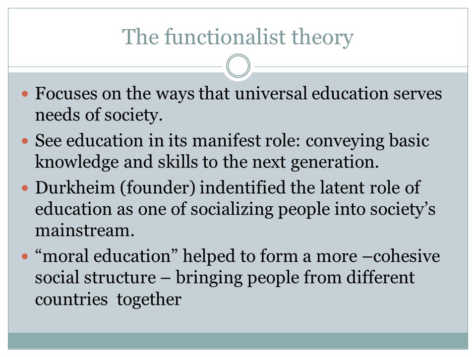 functionalist theory of socialization