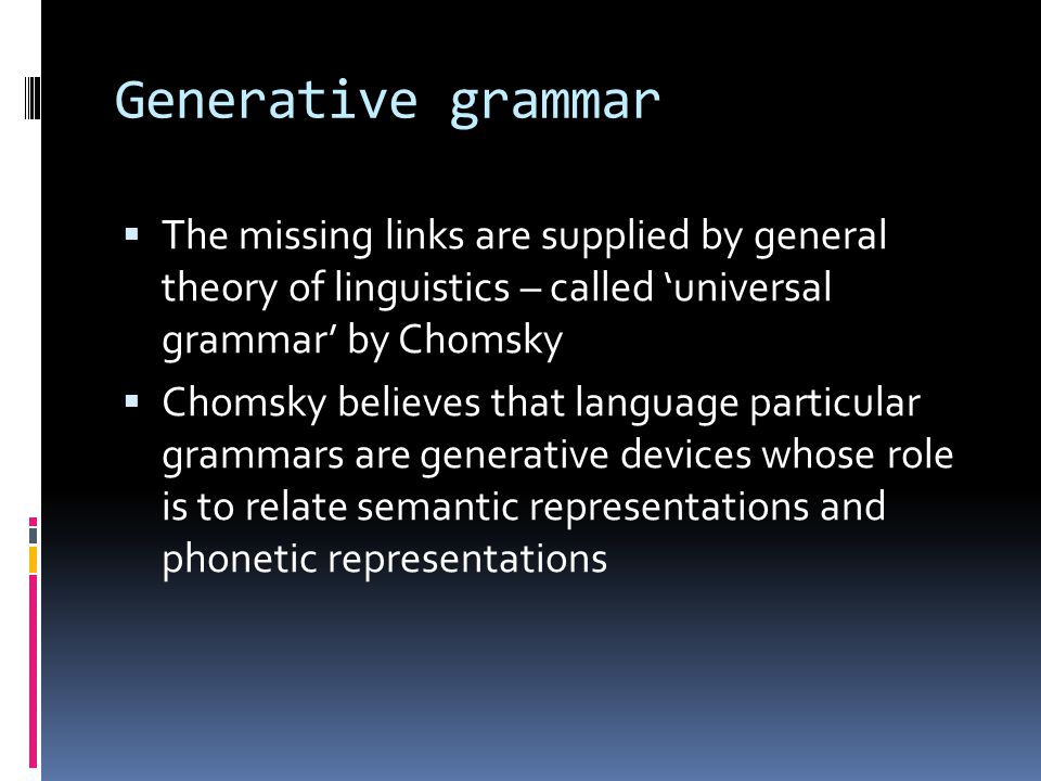 Generative Grammar(Part ii) - ppt video online download