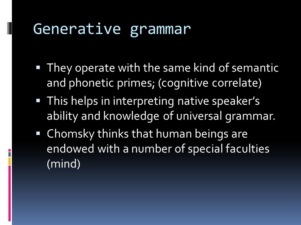 Generative Grammar(Part ii) - ppt video online download