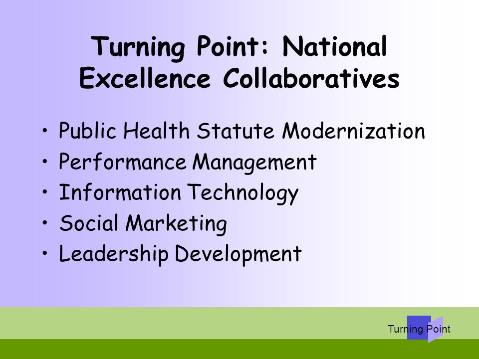 Turning Point: National Excellence Collaboratives