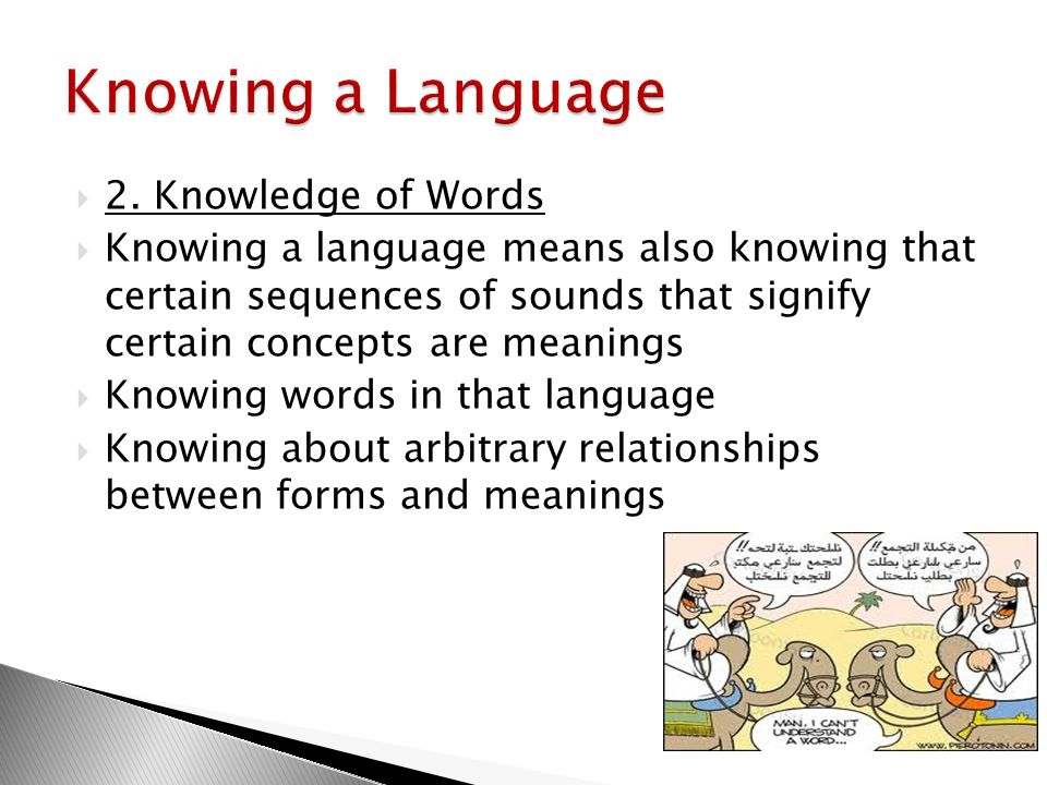 Knowing a Language 2. Knowledge of Words