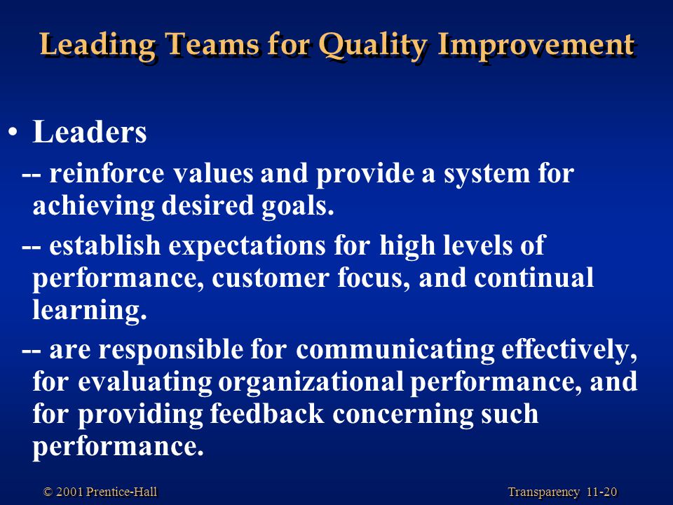 Leading Teams for Quality Improvement