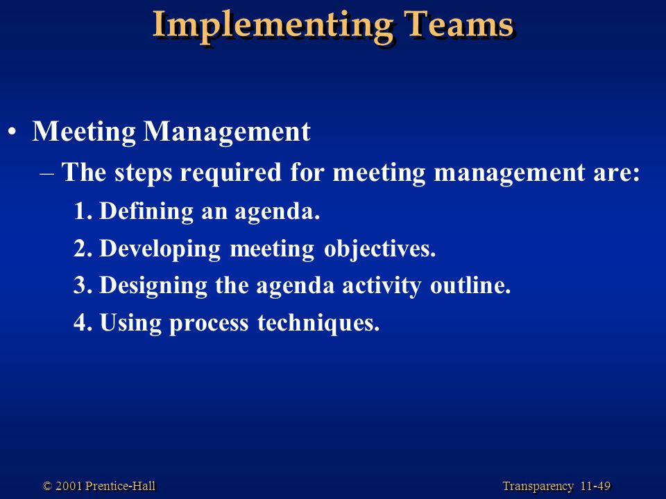 Implementing Teams Meeting Management