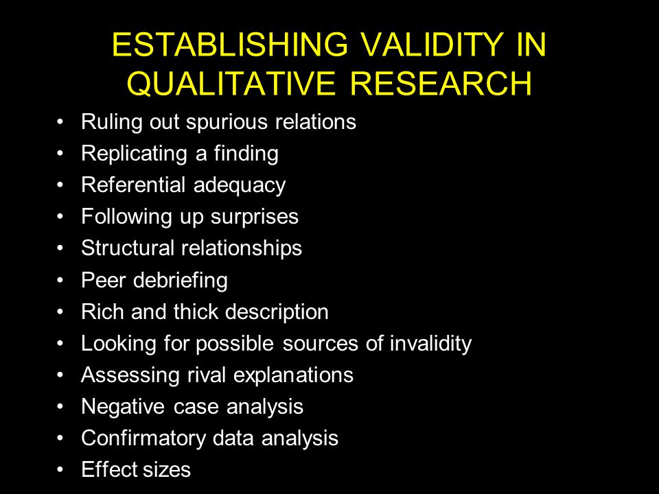 ESTABLISHING VALIDITY IN QUALITATIVE RESEARCH