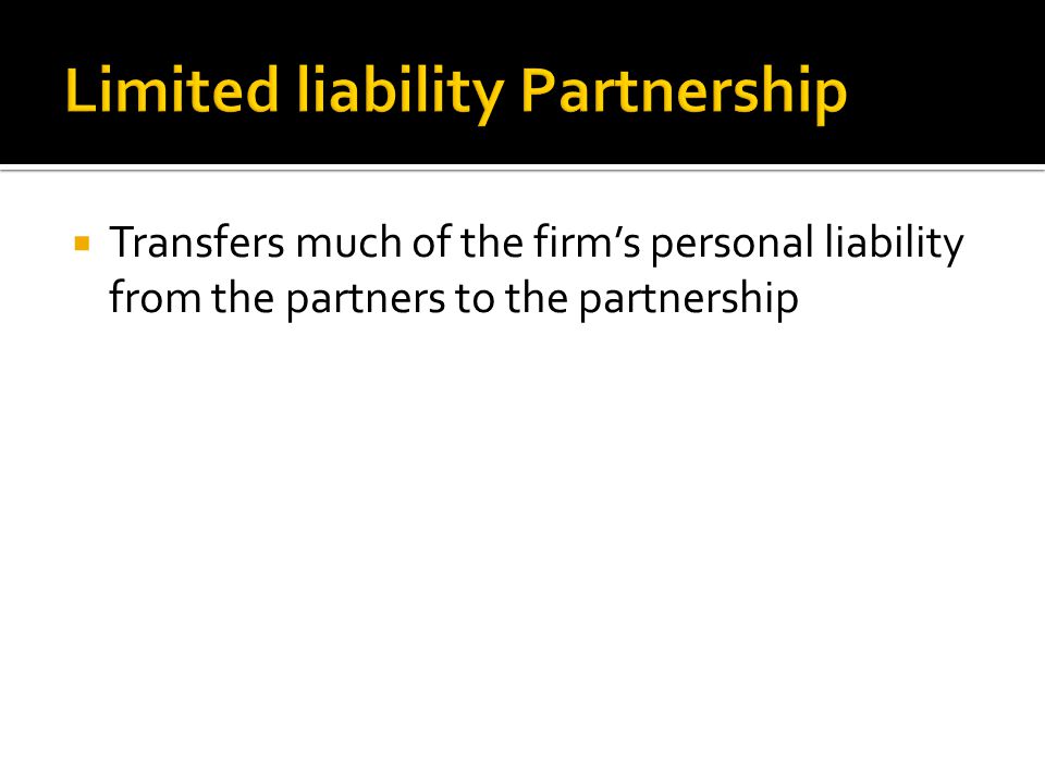 Limited liability Partnership